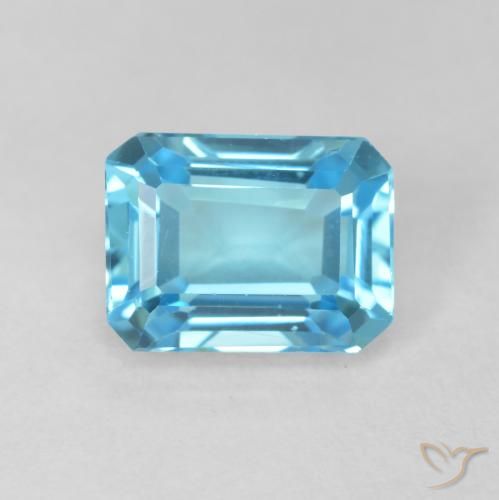 2.08ct Natural Azul Suizo Topacio, corte esmeralda, VVS