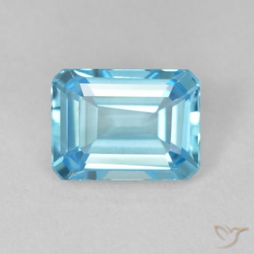 1.95ct Natural Azul Suizo Topacio, corte esmeralda, VVS