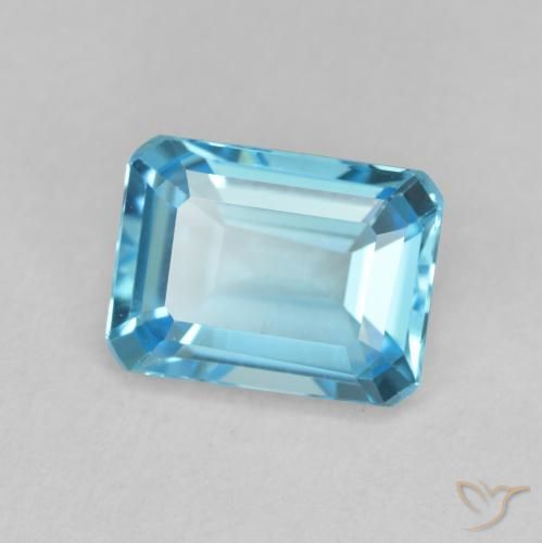 Topacio Azul Suizo natural de 1.95 ct, Corte Octágono / Esmeralda, VVS