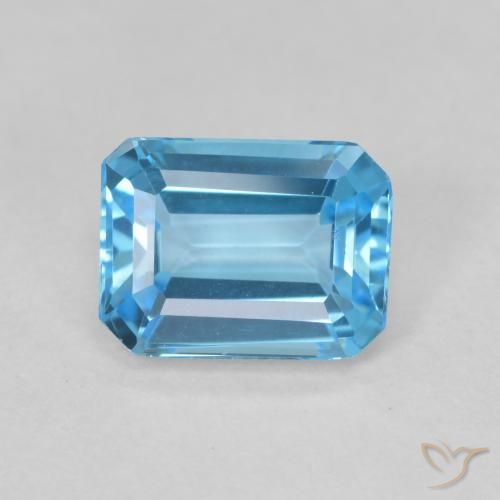 1.97ct Natural Azul Suizo Topacio, corte esmeralda, VVS-VS