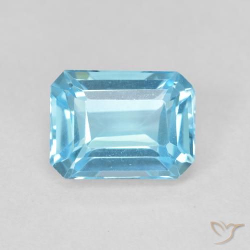 2.13ct Natural Azul Suizo Topacio, corte esmeralda, VVS-VS