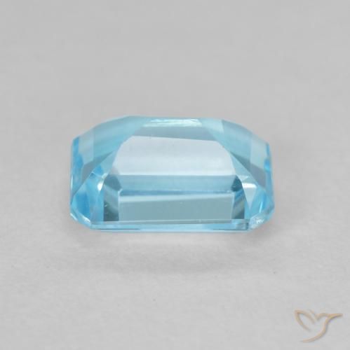 Topacio Azul Suizo natural de 2.13 ct, Corte Octágono / Esmeralda, VVS-VS