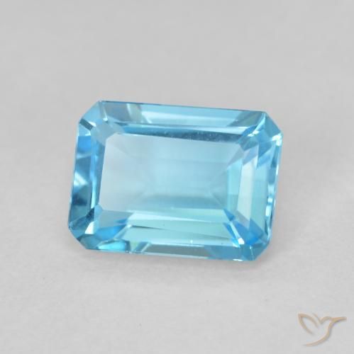 Topacio Azul Suizo natural de 1.83 ct, Corte Octágono / Esmeralda, VVS-VS
