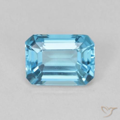 2.00ct Natural Azul Suizo Topacio, corte esmeralda, VVS-VS