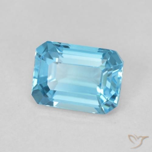 Topacio Azul Suizo natural de 2.00 ct, Corte Octágono / Esmeralda, VVS-VS