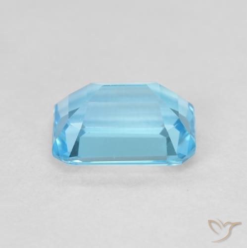 Topacio Azul Suizo natural de 2.00 ct, Corte Octágono / Esmeralda, VVS-VS