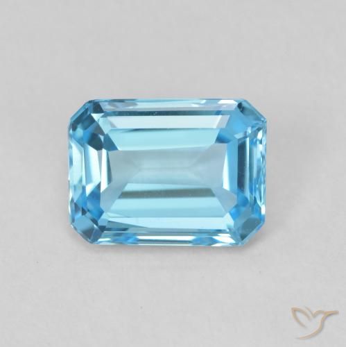1.80ct Natural Azul Suizo Topacio, corte esmeralda, VVS-VS