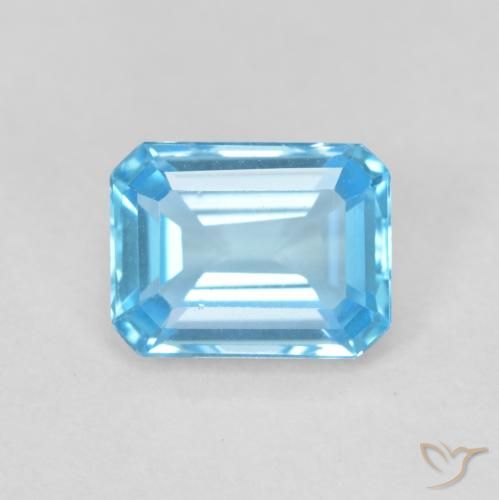 1.82ct Natural Azul Suizo Topacio, corte esmeralda, VVS-VS