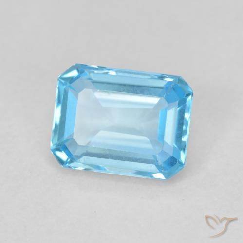 Topacio Azul Suizo natural de 1.82 ct, Corte Octágono / Esmeralda, VVS-VS