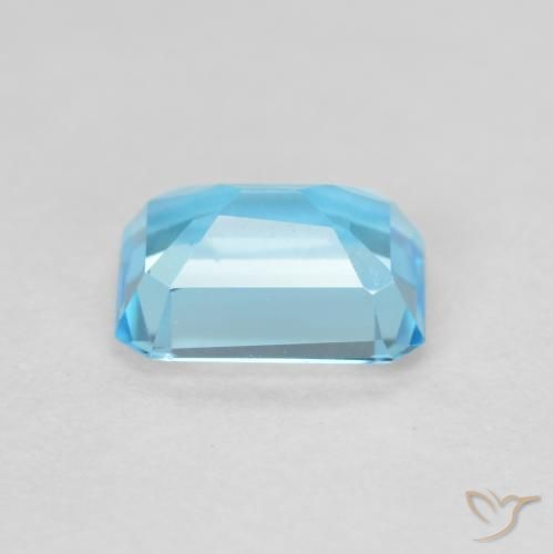 Topacio Azul Suizo natural de 1.82 ct, Corte Octágono / Esmeralda, VVS-VS
