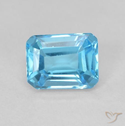 2.05ct Natural Azul Suizo Topacio, corte esmeralda, VVS-VS