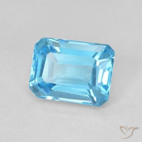 Topacio Azul Suizo natural de 2.05 ct, Corte Octágono / Esmeralda, VVS-VS