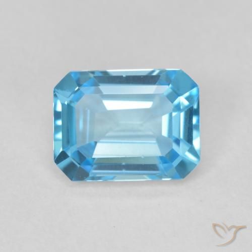 1.76ct Natural Azul Suizo Topacio, corte esmeralda, VVS-VS