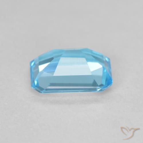 Topacio Azul Suizo natural de 1.76 ct, Corte Octágono / Esmeralda, VVS-VS