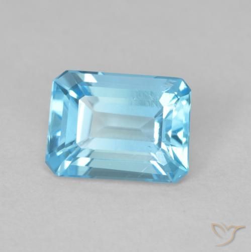 Topacio Azul Suizo natural de 1.89 ct, Corte Octágono / Esmeralda, VVS-VS