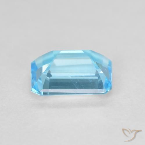 Topacio Azul Suizo natural de 1.89 ct, Corte Octágono / Esmeralda, VVS-VS
