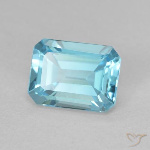 Topacio Azul claro natural de 2.08 ct, Corte Octágono / Esmeralda, VVS-VS