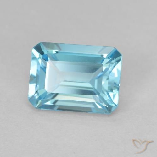 Topacio Azul claro natural de 2.02 ct, Corte Octágono / Esmeralda, VVS-VS
