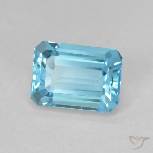 Topacio Azul Suizo natural de 2.10 ct, Corte Octágono / Esmeralda, VVS-VS