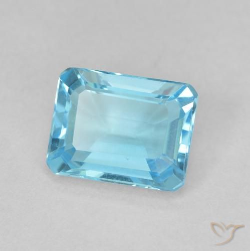 Topacio Azul claro natural de 1.79 ct, Corte Octágono / Esmeralda, VVS-VS
