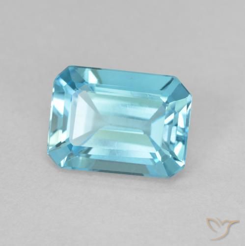 Topacio Azul claro natural de 1.68 ct, Corte Octágono / Esmeralda, VVS-VS