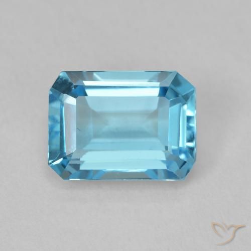 2.00ct Natural Azul Suizo Topacio, corte esmeralda, VVS-VS