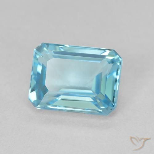 Topacio Azul claro natural de 2.08 ct, Corte Octágono / Esmeralda, VVS-VS