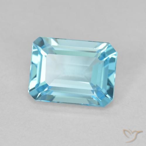 Topacio Azul claro natural de 1.94 ct, Corte Octágono / Esmeralda, VVS-VS
