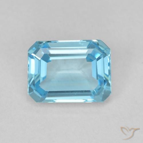 2.00ct Natural Azul Suizo Topacio, corte esmeralda, VVS-VS