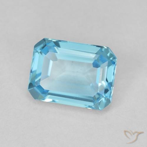 Topacio Azul Suizo natural de 2.00 ct, Corte Octágono / Esmeralda, VVS-VS