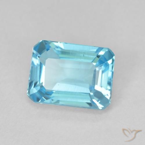 Topacio Azul cielo claro natural de 1.91 ct, Corte Octágono / Esmeralda, VVS-VS