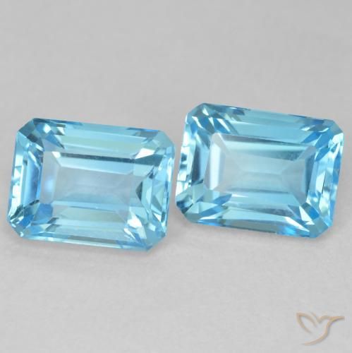 4.34ctw Natural Azul Suizo Topacio, corte esmeralda, VVS-VS