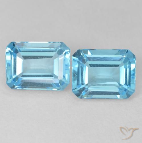3.91ctw Natural Azul Suizo Topacio, corte esmeralda, VVS-VS