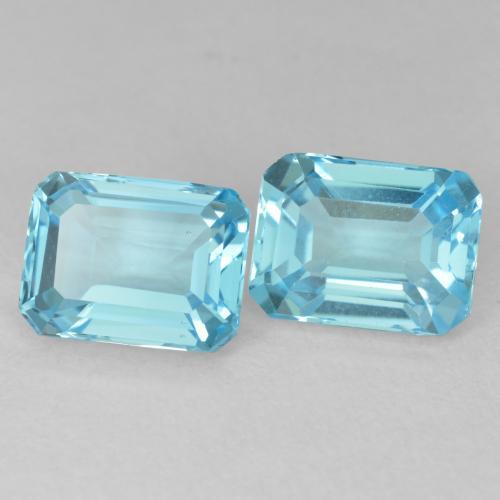 3.91ctw Natural Azul Suizo Topacio, corte esmeralda, VVS-VS