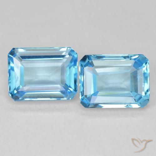 4.00ctw Natural Azul Suizo Topacio, corte esmeralda, VVS