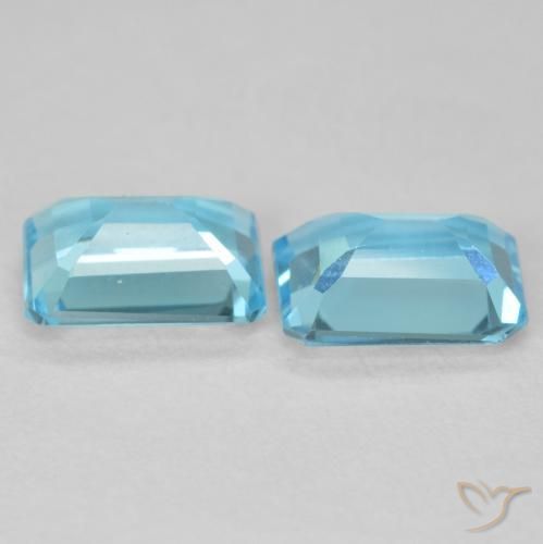Gemas de Topacio Azul claro natural de 3.60 ct, Corte Octágono / Esmeralda, VVS