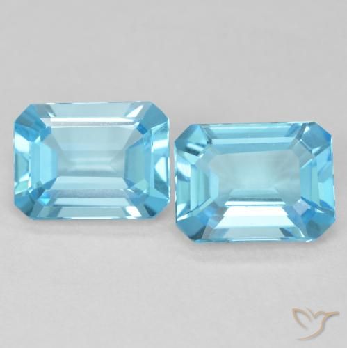 3.62ctw Natural Azul Suizo Topacio, corte esmeralda, VVS
