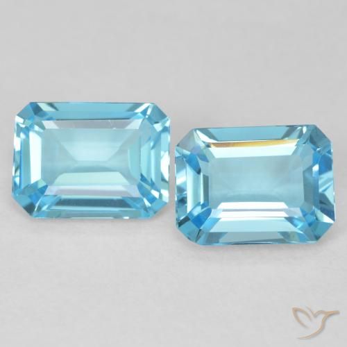 3.66ctw Natural Azul Suizo Topacio, corte esmeralda, VVS