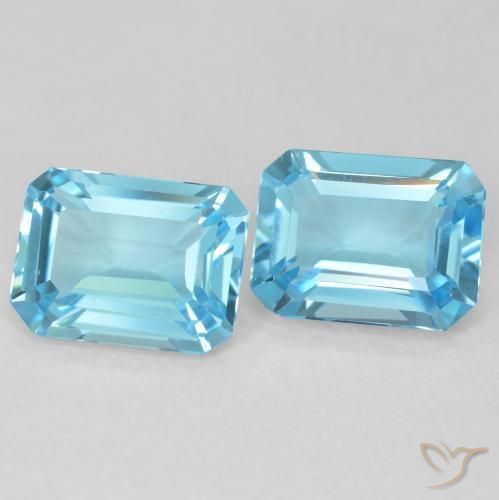 Gemas de Topacio Azul Suizo natural de 3.66 ct, Corte Octágono / Esmeralda, VVS