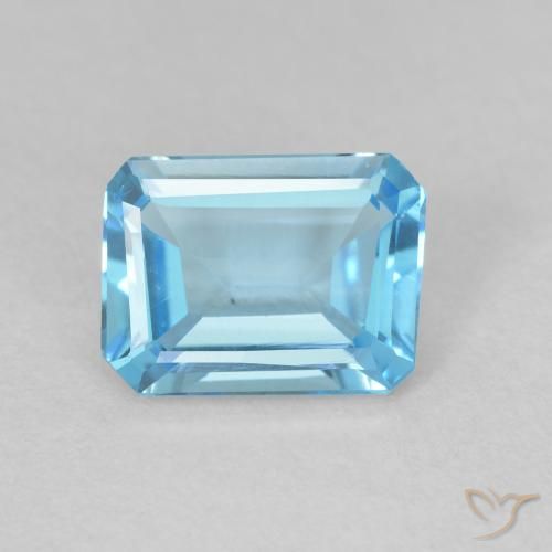 1.62ct Natural Azul Suizo Topacio, corte esmeralda, VVS