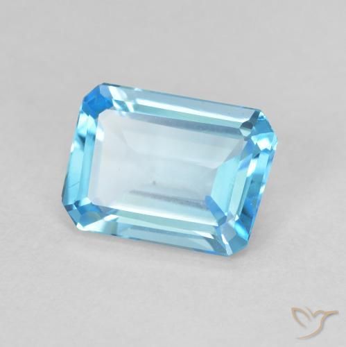 Topacio Azul Suizo natural de 1.62 ct, Corte Octágono / Esmeralda, VVS