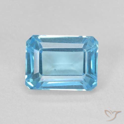 2.23ct Natural Azul Suizo Topacio, corte esmeralda, VVS