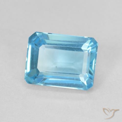 Topacio Azul Suizo natural de 2.23 ct, Corte Octágono / Esmeralda, VVS