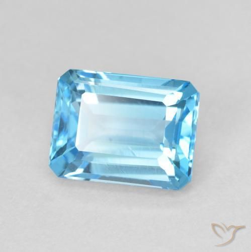 Topacio Azul Suizo natural de 2.18 ct, Corte Octágono / Esmeralda, VVS