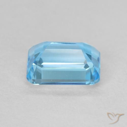 Topacio Azul Suizo natural de 2.18 ct, Corte Octágono / Esmeralda, VVS