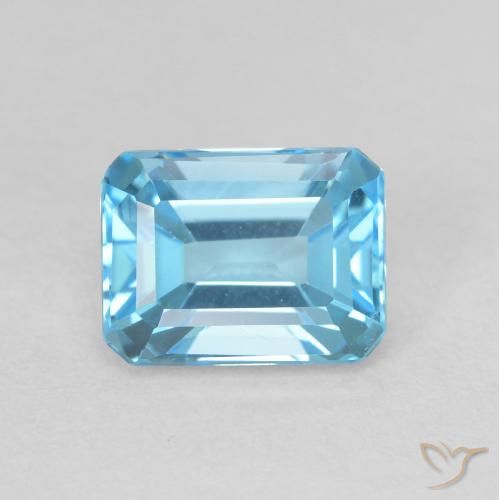2.20ct Natural Azul Suizo Topacio, corte esmeralda, VVS