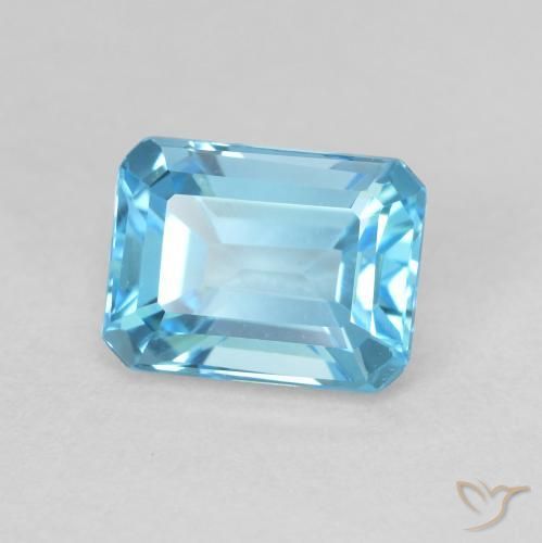 Topacio Azul Suizo natural de 2.20 ct, Corte Octágono / Esmeralda, VVS