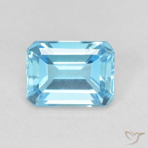 2.17ct Natural Azul Suizo Topacio, corte esmeralda, VVS