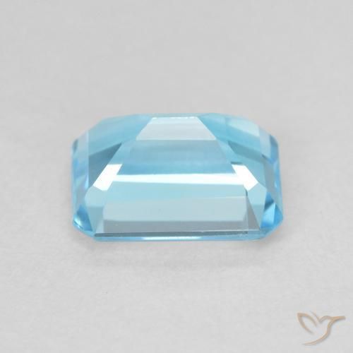 Topacio Azul Suizo natural de 2.17 ct, Corte Octágono / Esmeralda, VVS