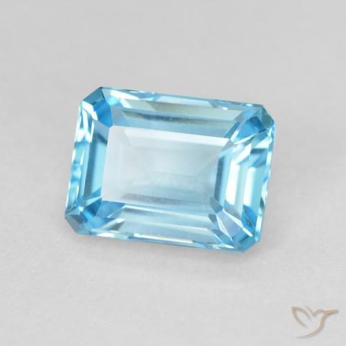 Topacio Azul Suizo natural de 2.04 ct, Corte Octágono / Esmeralda, VVS